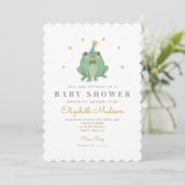 Aquarelle Cute Frog Baby shower Invitation (Debout devant)
