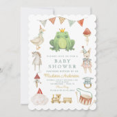 Aquarelle Cute Frog Baby shower Invitation (Devant)