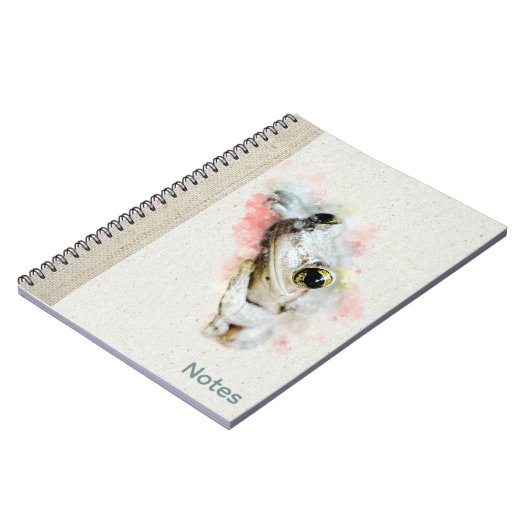 Aquarelle Cute Frog Carnet spiral simple (Côté gauche)