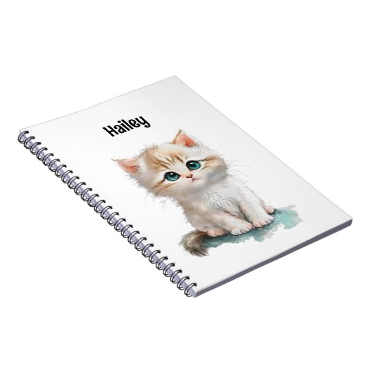 Aquarelle Cute Kitten avec Carnet Blue Eyes (Côté Droit)
