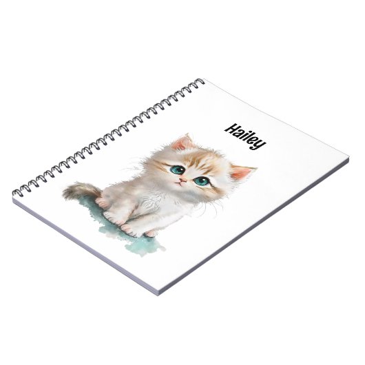 Aquarelle Cute Kitten avec Carnet Blue Eyes (Côté gauche)