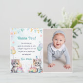 Aquarelle Cute Kitty Chat Anniversaire Carte de re (Debout devant)