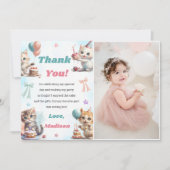 Aquarelle Cute Kitty Chat Photo Carte de remerciem (Devant)