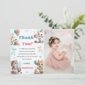 Aquarelle Cute Kitty Chat Photo Carte de remerciem (Debout devant)