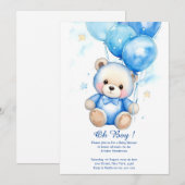 Aquarelle Cute Ours Baby shower Invitation (Devant / Derrière)