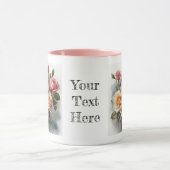 Aquarelle Cute Roses Roses Rose Fleur Mug Floral (Centre)