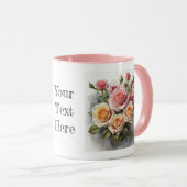 Aquarelle Cute Roses Roses Rose Fleur Mug Floral (Devant droit)