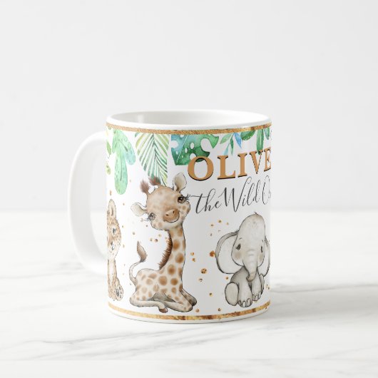 Aquarelle Cute Safari Animaux Mug (Devant gauche)