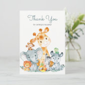 Aquarelle Cute Safari Jungle Animaux Merci (Debout devant)