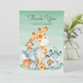 Aquarelle Cute Safari Jungle Animaux Merci (Debout devant)