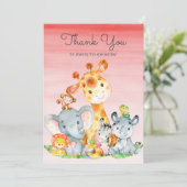 Aquarelle Cute Safari Jungle Animaux Merci (Debout devant)