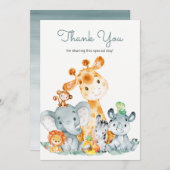 Aquarelle Cute Safari Jungle Merci (Devant / Derrière)