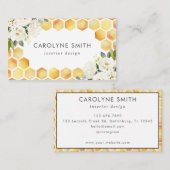 Aquarelle d'abeille Carte de visite (Devant / Derrière)