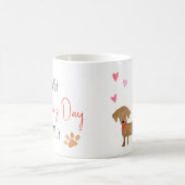 Aquarelle Dachshund Valentines Chien Café Mug (Centre)