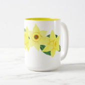 Aquarelle Daffodil Mug à deux tons, 15 oz (Devant droit)