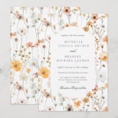 Aquarelle Dainty Flowers Faire-part de mariage (Devant / Derrière)