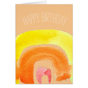 Aquarelle d'amour arc-en-ciel orange