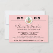 Aquarelle d'ananas et d'Hibiscus Carte de remercie (Dos)