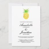 Aquarelle d'ananas Faire-part de mariage tropicale (Devant)