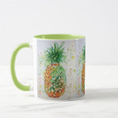 Aquarelle d'ananas Peinture Mug Vert (Gauche)