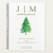 Aquarelle d'arbre forestier Mariage de jour simple (Devant)