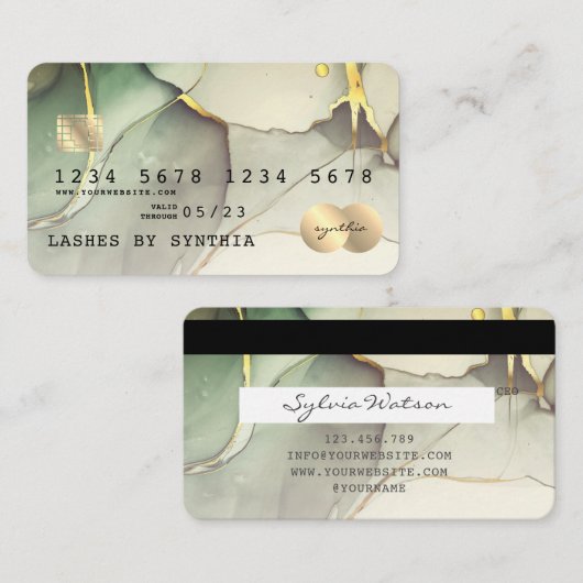 Aquarelle d'art Abstrait moderne style carte de cr (Devant / Derrière)