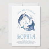 Aquarelle Dauphin Invitation d'anniversaire (Devant)