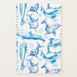 aquarelle dauphin poisson sans soudure motif, daup