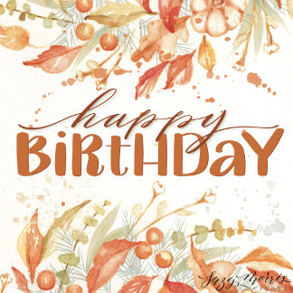 Aquarelle d'automne 5 x 7 Carte d'anniversaire