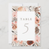 Aquarelle d'automne Boho Mariage Numéro de table (Devant)