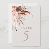 Aquarelle d'automne Boho Mariage Numéro de table (Devant)