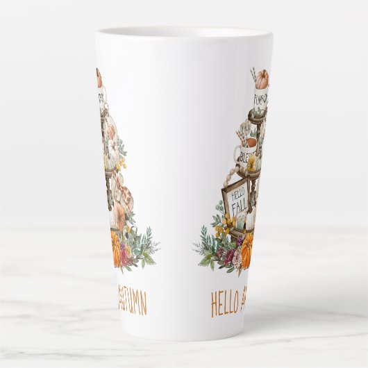 Aquarelle d'automne Citrouilles Latte Mug (Devant)