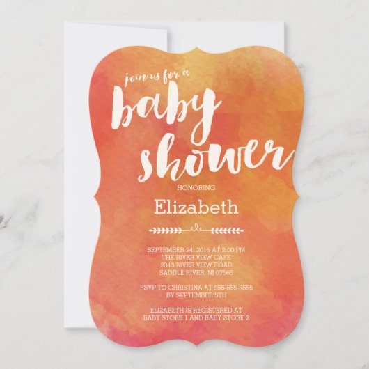 Aquarelle d'automne moderne Baby Shower Invitation (Devant)