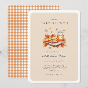 Aquarelle d'automne moderne Bébé Brunch Invitation