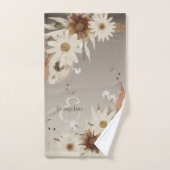 Aquarelle d'automne Monogramme floral Personnalisé (Serviette à main)