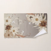Aquarelle d'automne Monogramme floral Personnalisé (Serviette à main)