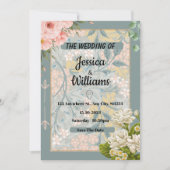 Aquarelle de automne turquoise Faire-part de maria (Devant)