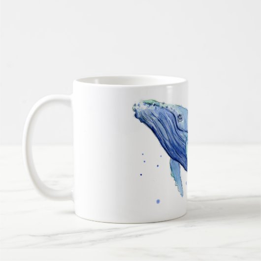 Aquarelle de baleine de bosse peignant la tasse en (Gauche)