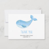 Aquarelle de baleine - merci baby shower (Devant)