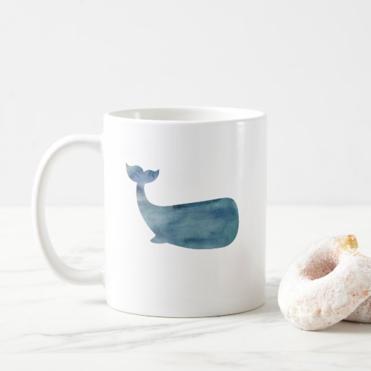 Aquarelle de baleine Peinture Mug (Avec donut)