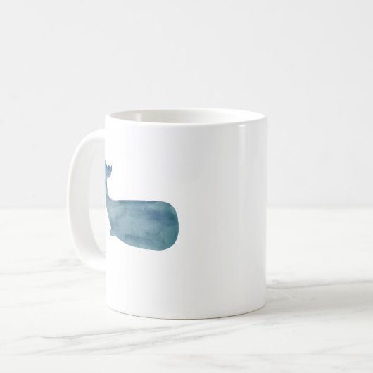 Aquarelle de baleine Peinture Mug (Devant gauche)