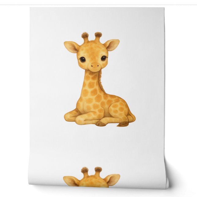 Aquarelle de bébé Giraffe Imprimer - Pépinière Mur (Déroulement)