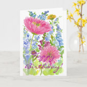 Aquarelle de bouquet de dahlia de rose de carte de (Fleur jaune)