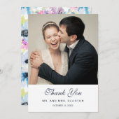 Aquarelle de bouquet floral | MERCI (Devant / Derrière)