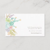 Aquarelle de bouquet Succulente | CARTE DE VISITE (Dos)