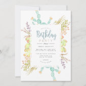 Aquarelle de bouquet Succulente | Invitation d'ann (Devant)