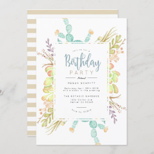 Aquarelle de bouquet Succulente Invitation d'ann