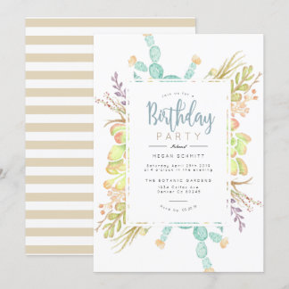 Aquarelle de bouquet Succulente | Invitation d'ann