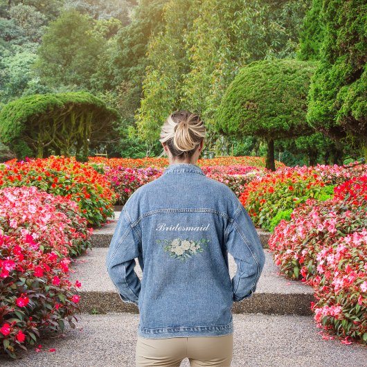 Aquarelle de Bridesmaid Roses blanches florales