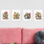 Aquarelle de cactus à fleur (Salon)